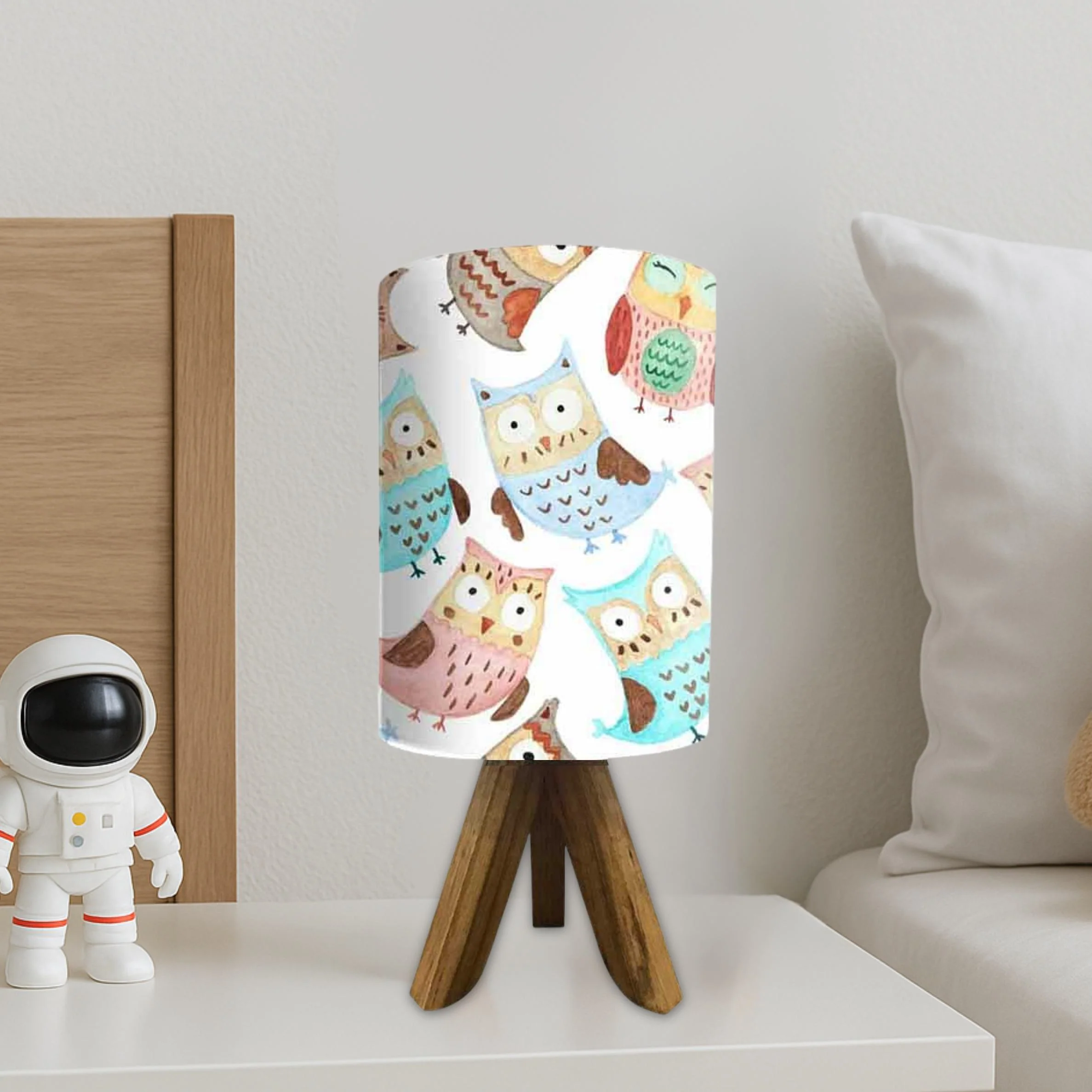 Mini Lamp for Kids Bedroom with Wooden Tripod Base-3w LED Bulb Included - Image 2