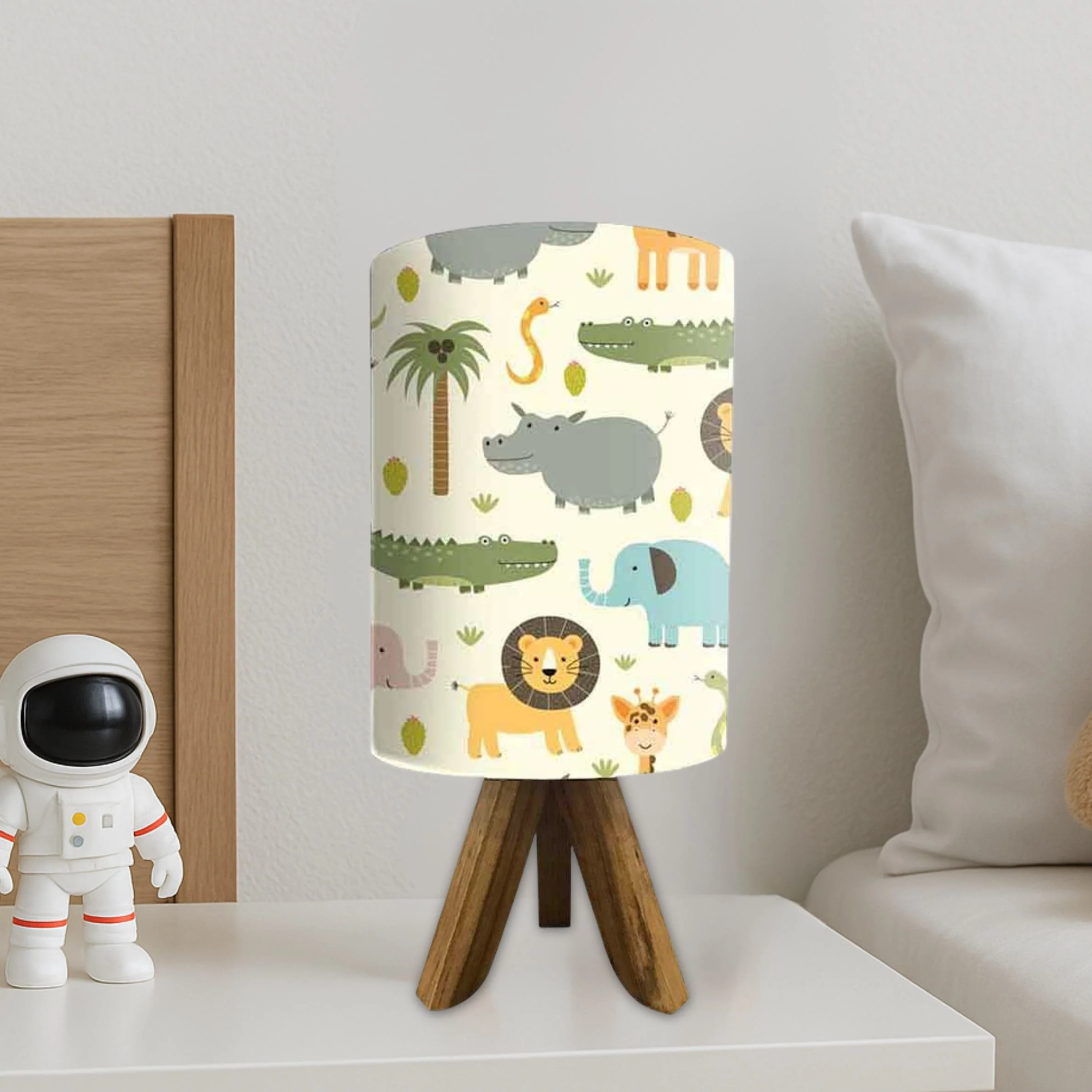 Mini Wooden Led Lamp-Wild Animals (3W LED Bulb Included) - Image 2
