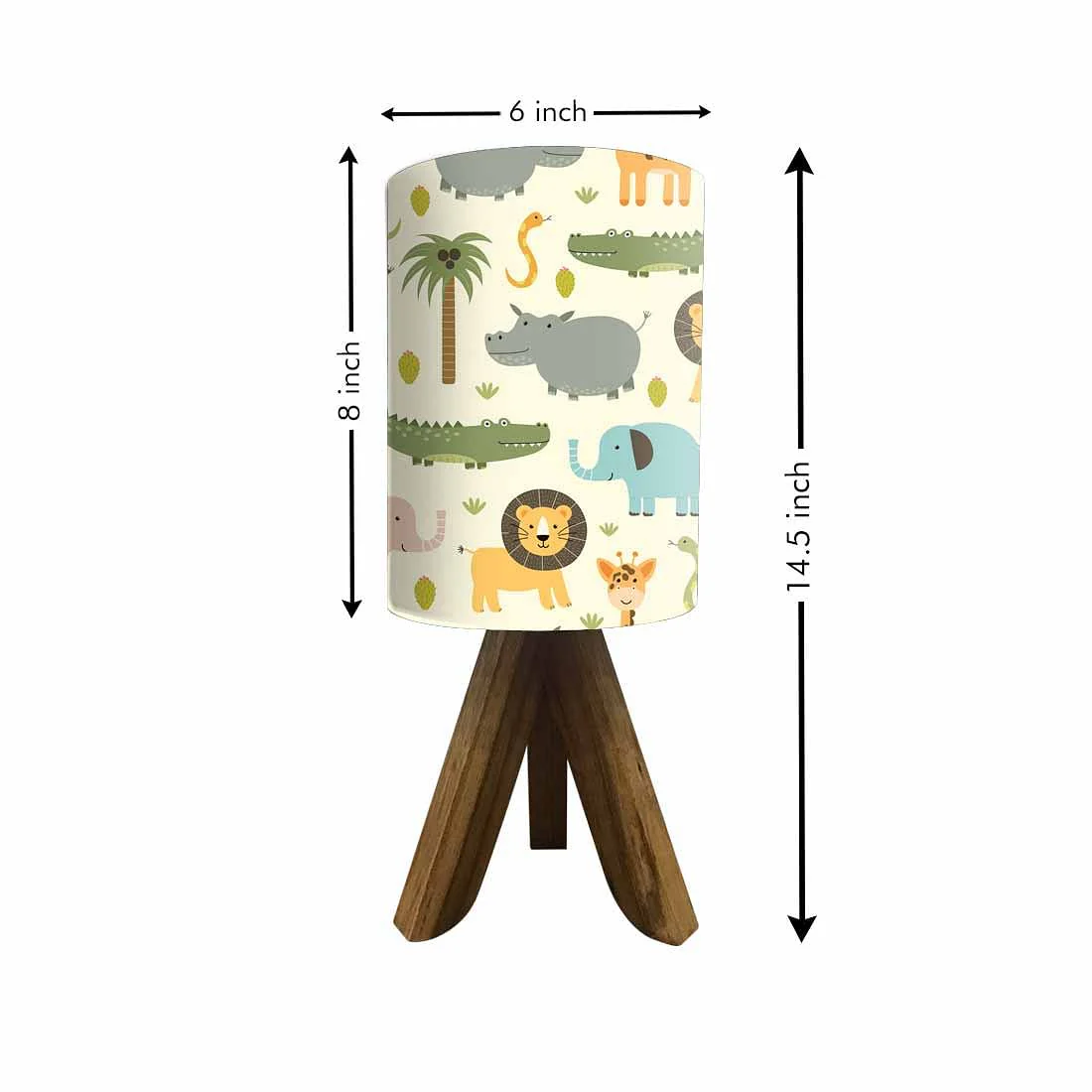 Mini Wooden Led Lamp-Wild Animals (3W LED Bulb Included) - Image 5