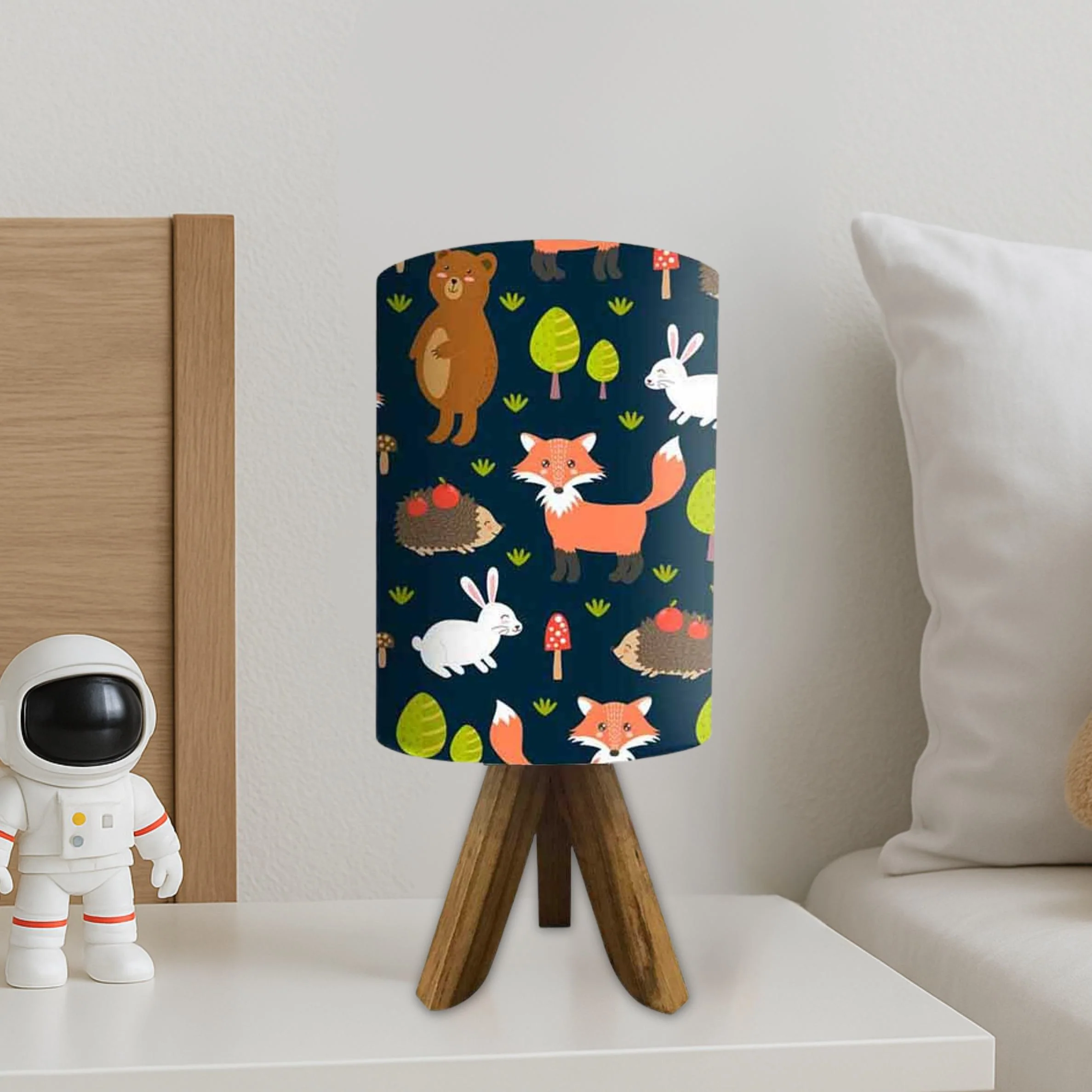 Wooden Bed Lamps For Kids-Cute Fox Bear (3W LED Bulb Included) - Image 3