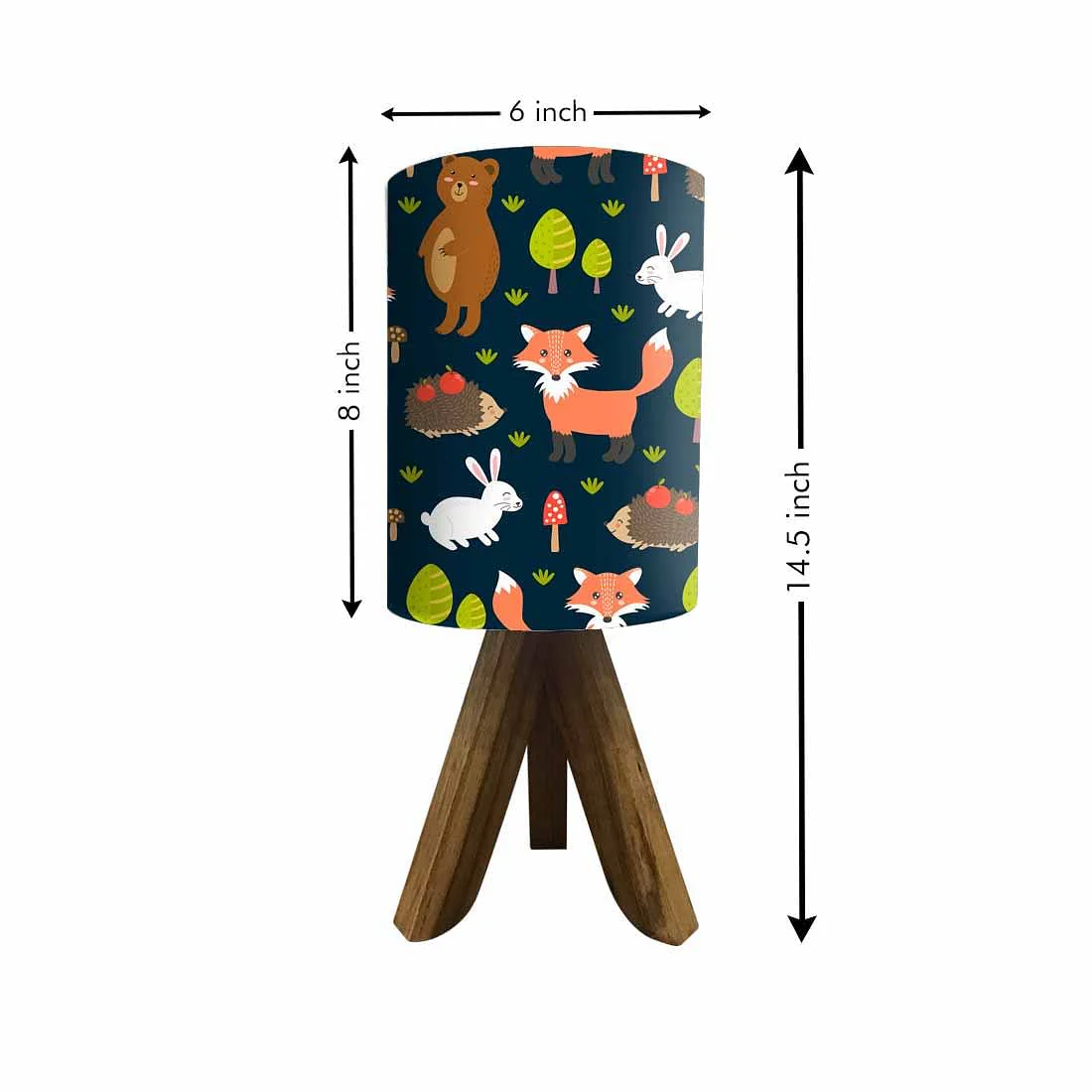 Wooden Bed Lamps For Kids-Cute Fox Bear (3W LED Bulb Included) - Image 5