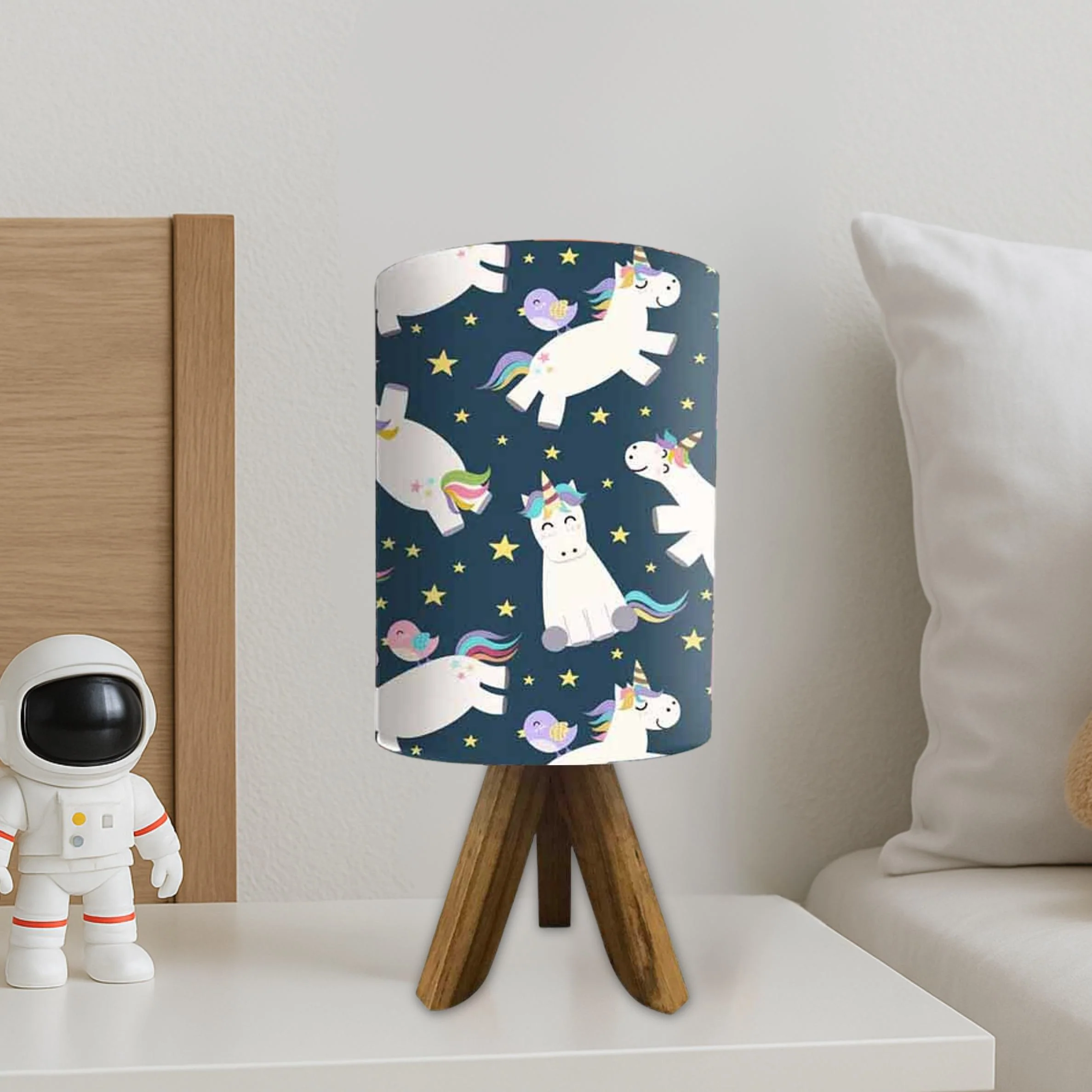 Wooden Study Lamp For Kids-White Unicorn (3W LED Bulb Included) - Image 2