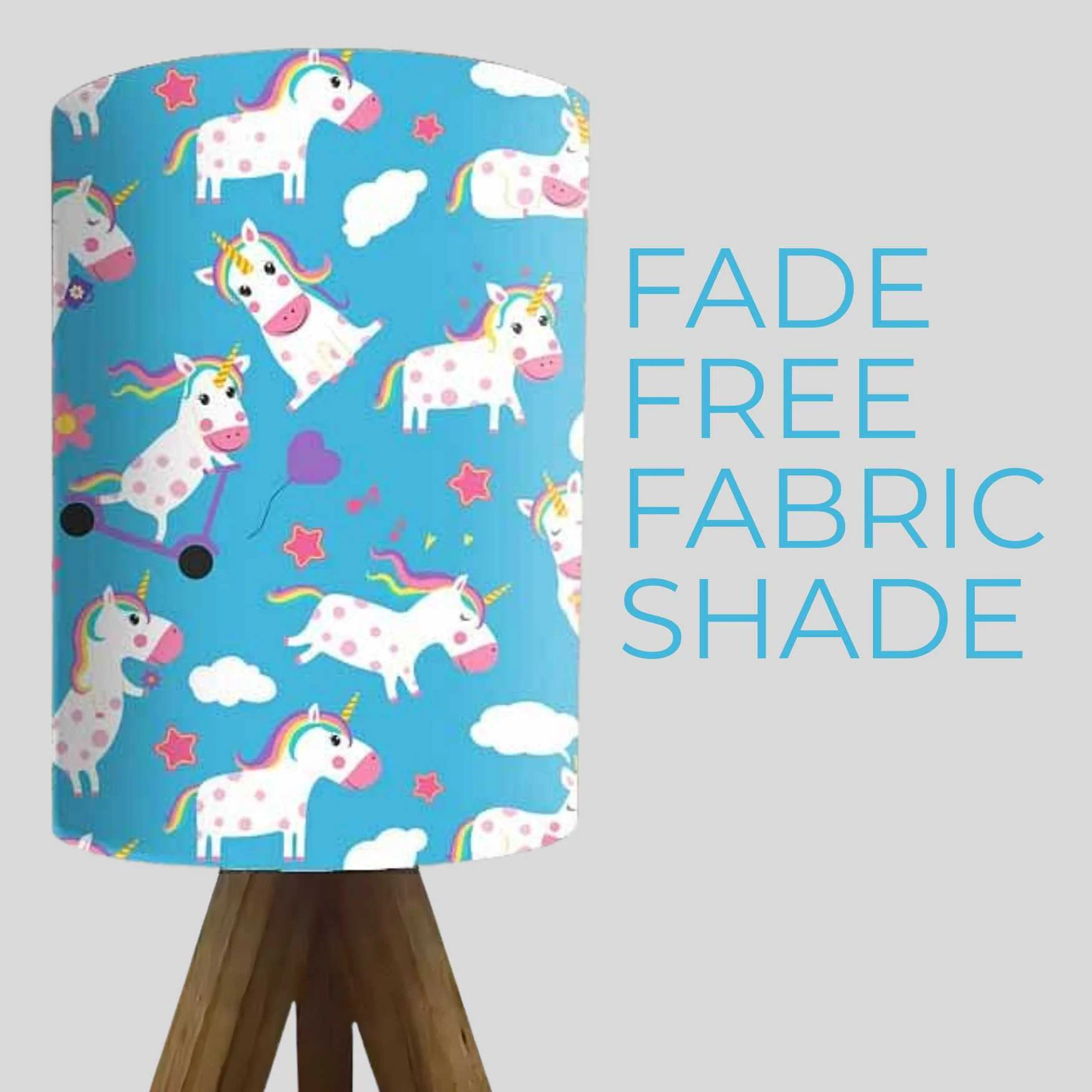 Unicorn Small Wooden Tripod Table Lamp-Kids Lamps (3W LED Bulb Included) - Image 3