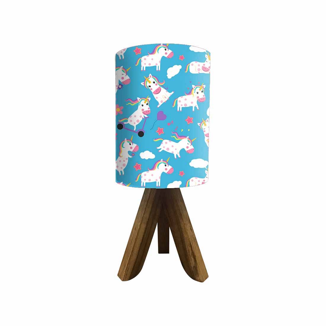 Unicorn Small Wooden Tripod Table Lamp-Kids Lamps (3W LED Bulb Included) - Image 4