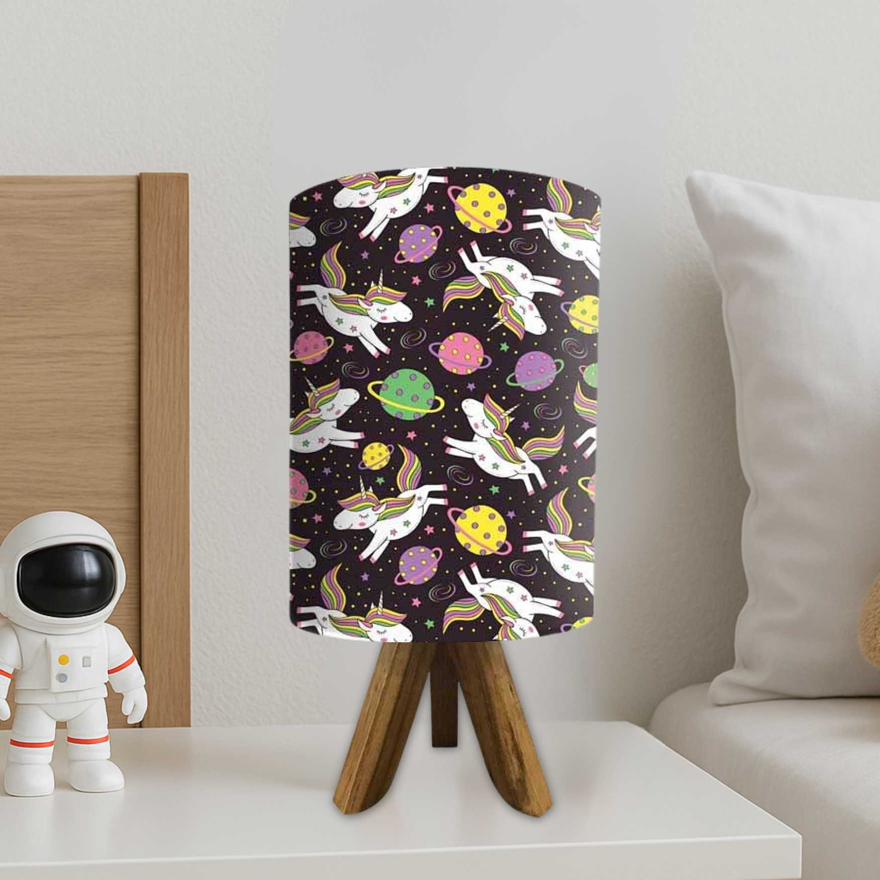 Wooden Side Table Lamps For Bedroom-Flying Unicorn (3W LED Bulb Included) - Image 2
