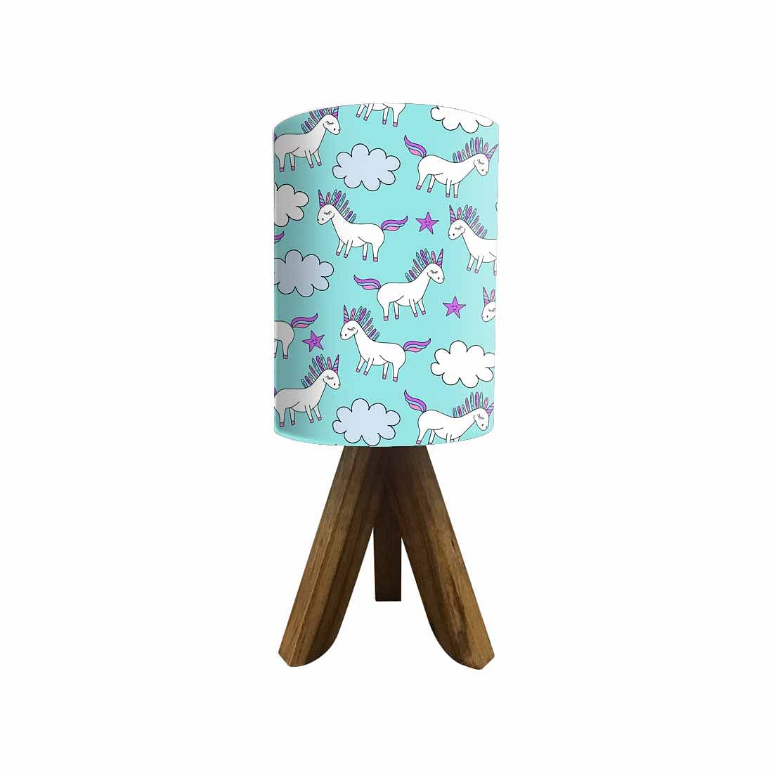 Wooden Tripod Table Lamp For Bedroom - Unicorn and Stars (3W LED Bulb Included) - Image 4