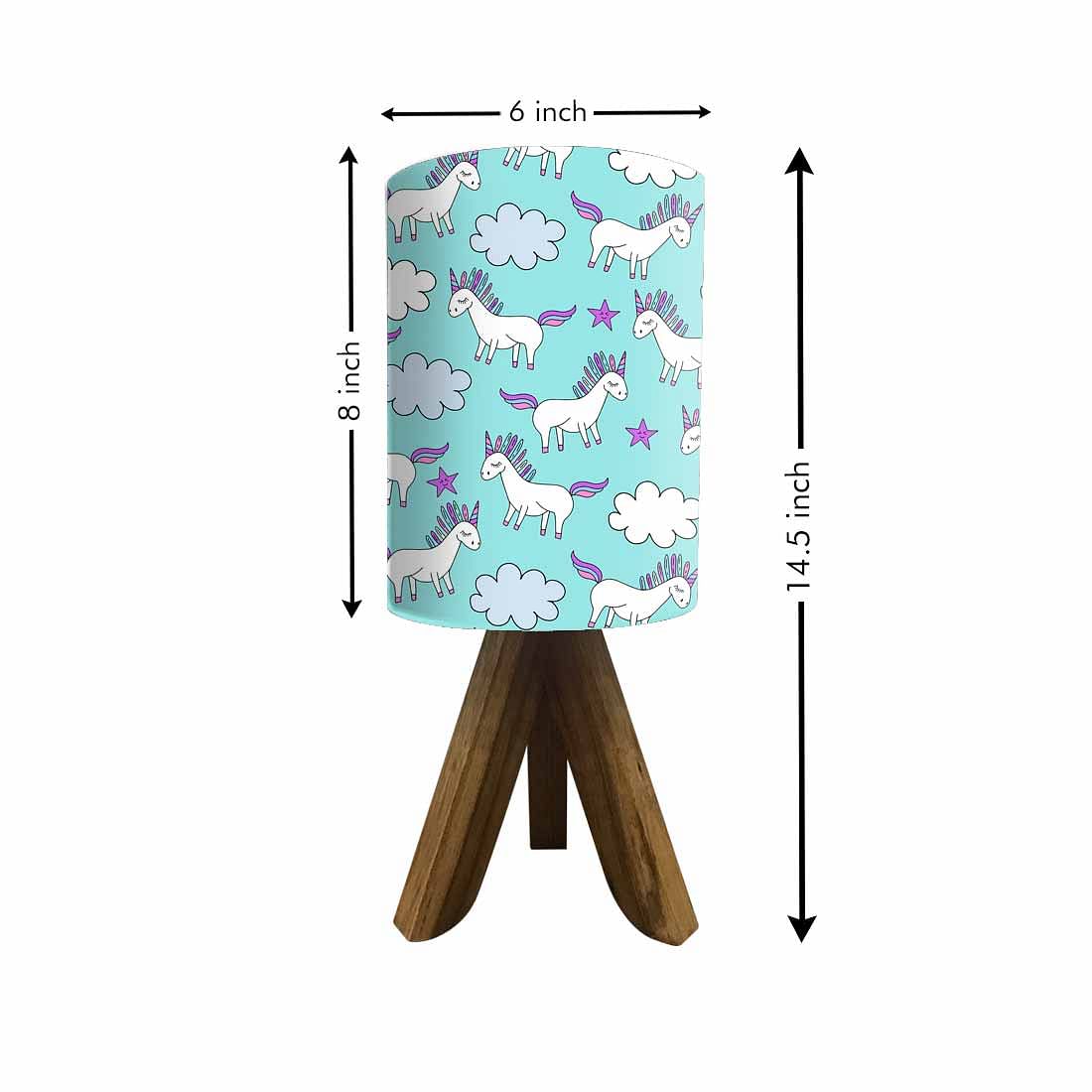 Wooden Tripod Table Lamp For Bedroom - Unicorn and Stars (3W LED Bulb Included) - Image 5
