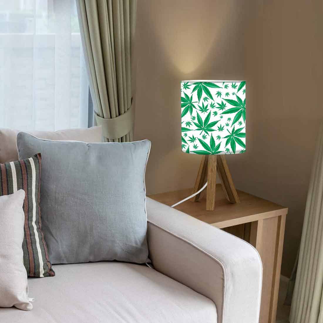 Wooden Side Table Lamps For Bedroom-Herbs Leaves (3W LED Bulb Included) - Image 3