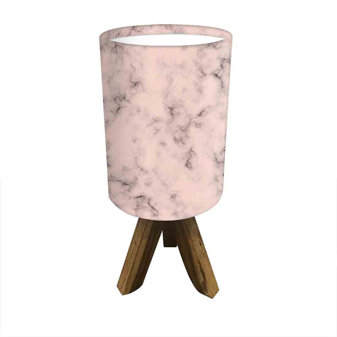 Modern Wood Table Lamp For Bedroom-Smoky Pink (3W LED Bulb Included) - Image 4