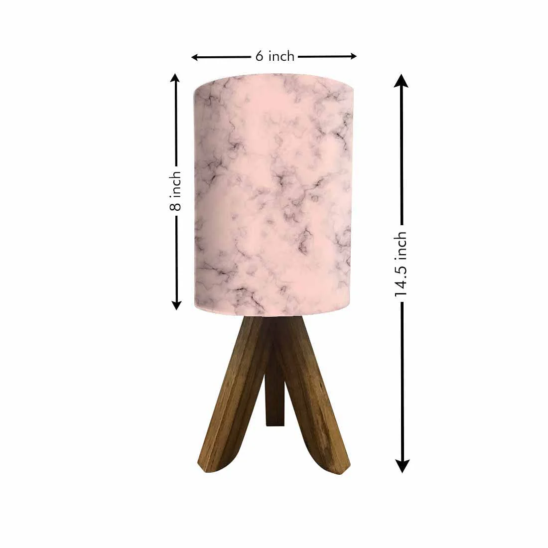 Modern Wood Table Lamp For Bedroom-Smoky Pink (3W LED Bulb Included) - Image 5