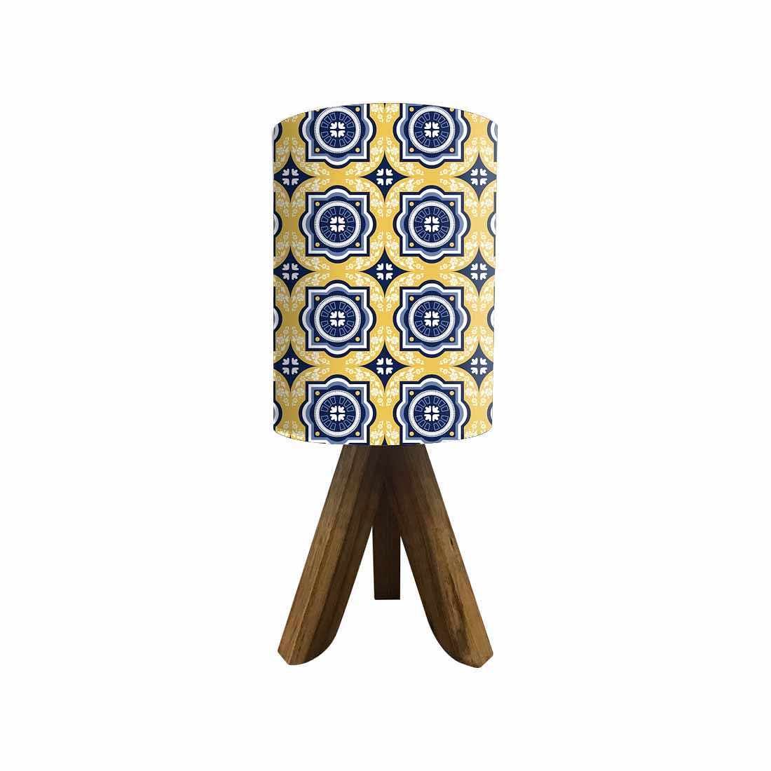 Wooden Table Lamp For Bedroom-Yellow Tiles Design (3W LED Bulb Included) - Image 2