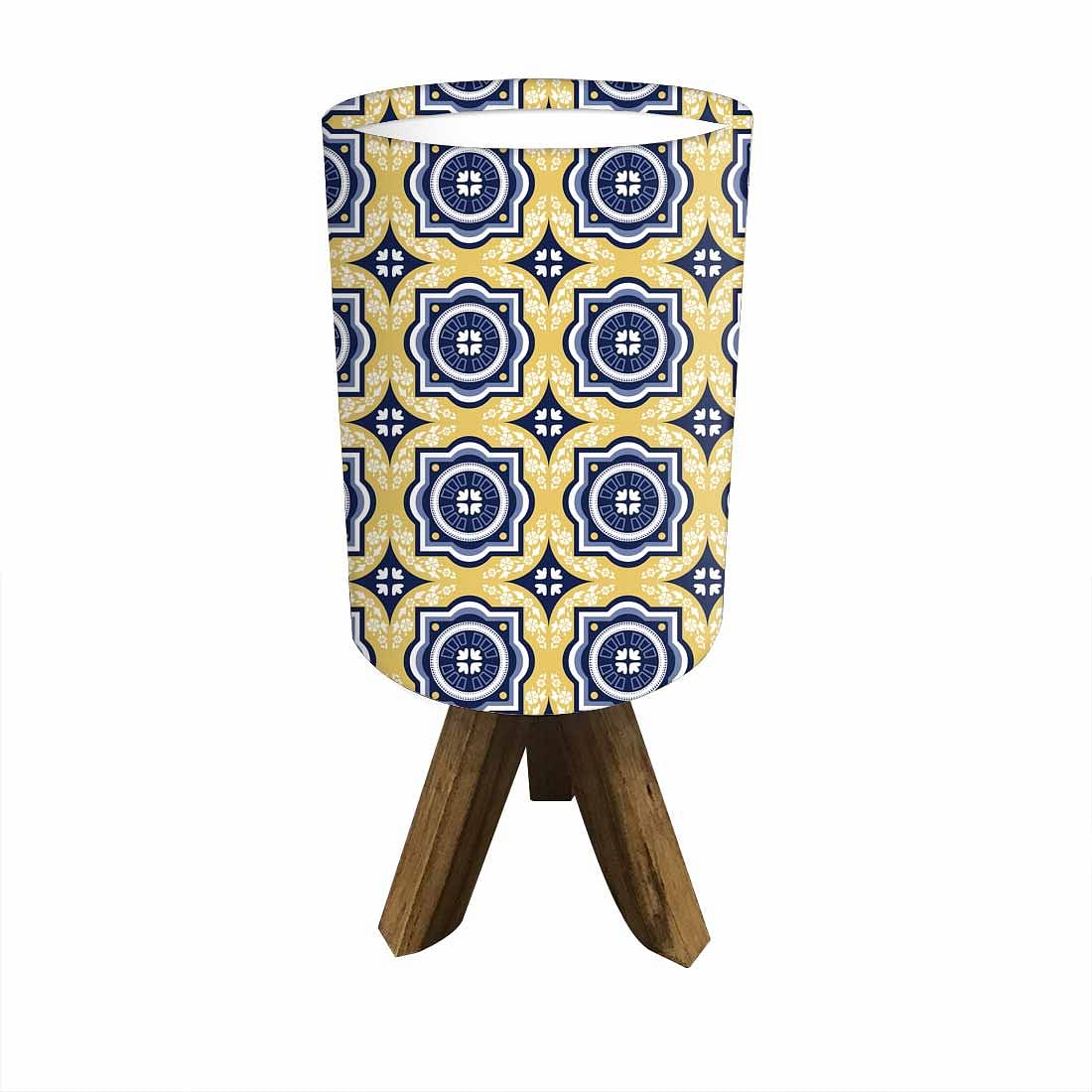 Wooden Table Lamp For Bedroom-Yellow Tiles Design (3W LED Bulb Included) - Image 4