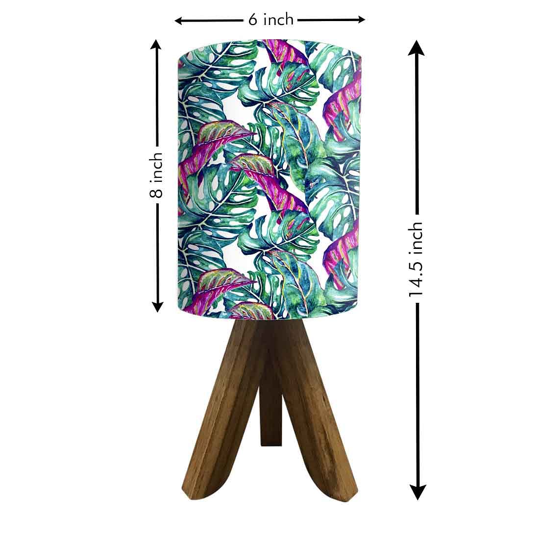Wood Base Table Lamps For Bedroom-Pink Leaves (3W LED Bulb Included) - Image 5