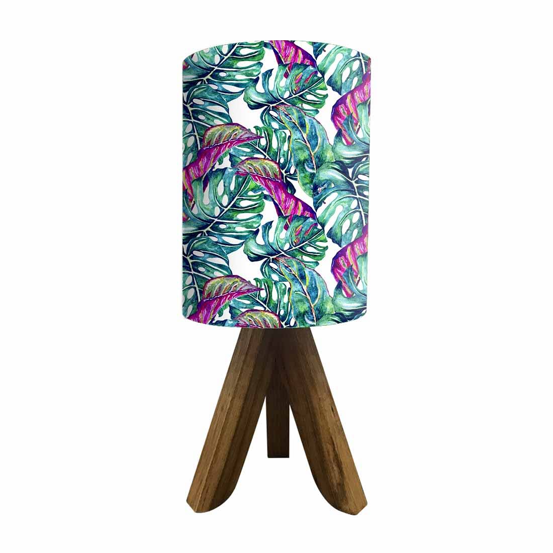 Wood Base Table Lamps For Bedroom-Pink Leaves (3W LED Bulb Included) - Image 6