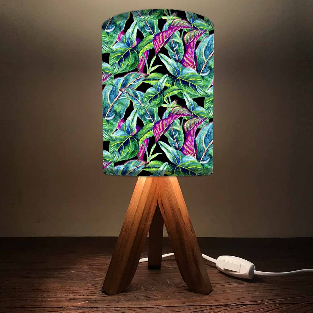 Wooden Lamp For Bedroom-Pinkish Leaves (3W LED Bulb Included) - Image 2