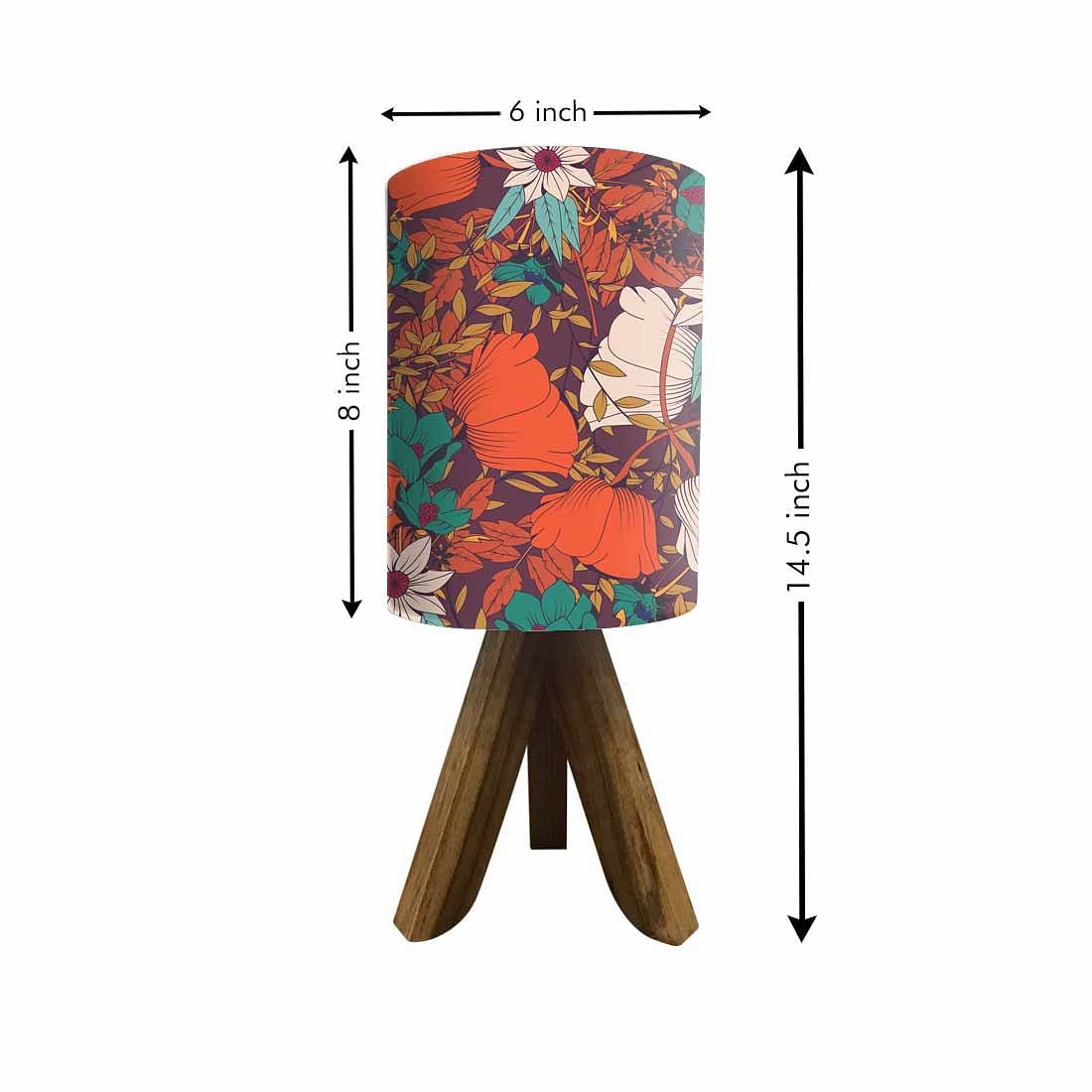 Mini Wooden Lamp Table For Bedroom Living Room-Elegance Orange (3W LED Bulb Included) - Image 5