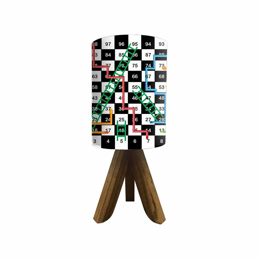 Natural Wood Table Lamp For Bedroom - Snake & Ladder (3W LED Bulb Included) - Image 4