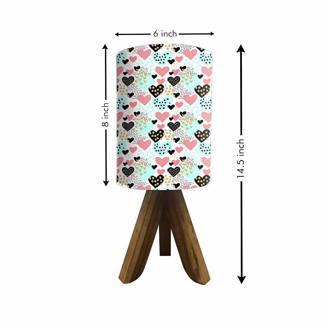 Small Wooden Lamp Table For Bedroom-Dotted Hearts (3W LED Bulb Included) - Image 5