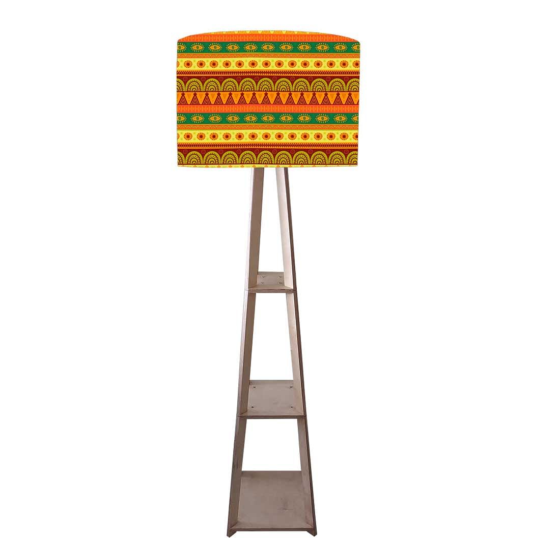 Wooden Floor Lamp - Aztec Yellow