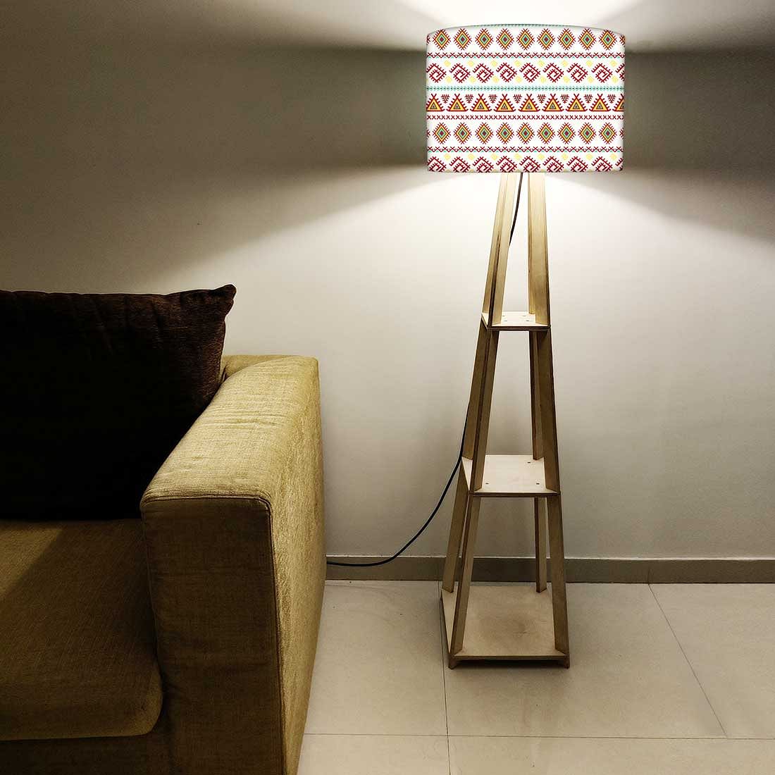 Floor Lamps For Living Room with Shelf - Aztec Pink - Image 5