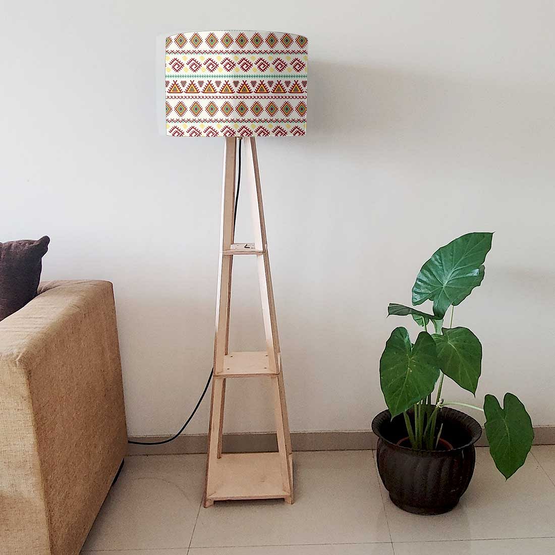 Floor Lamps For Living Room with Shelf - Aztec Pink - Image 6