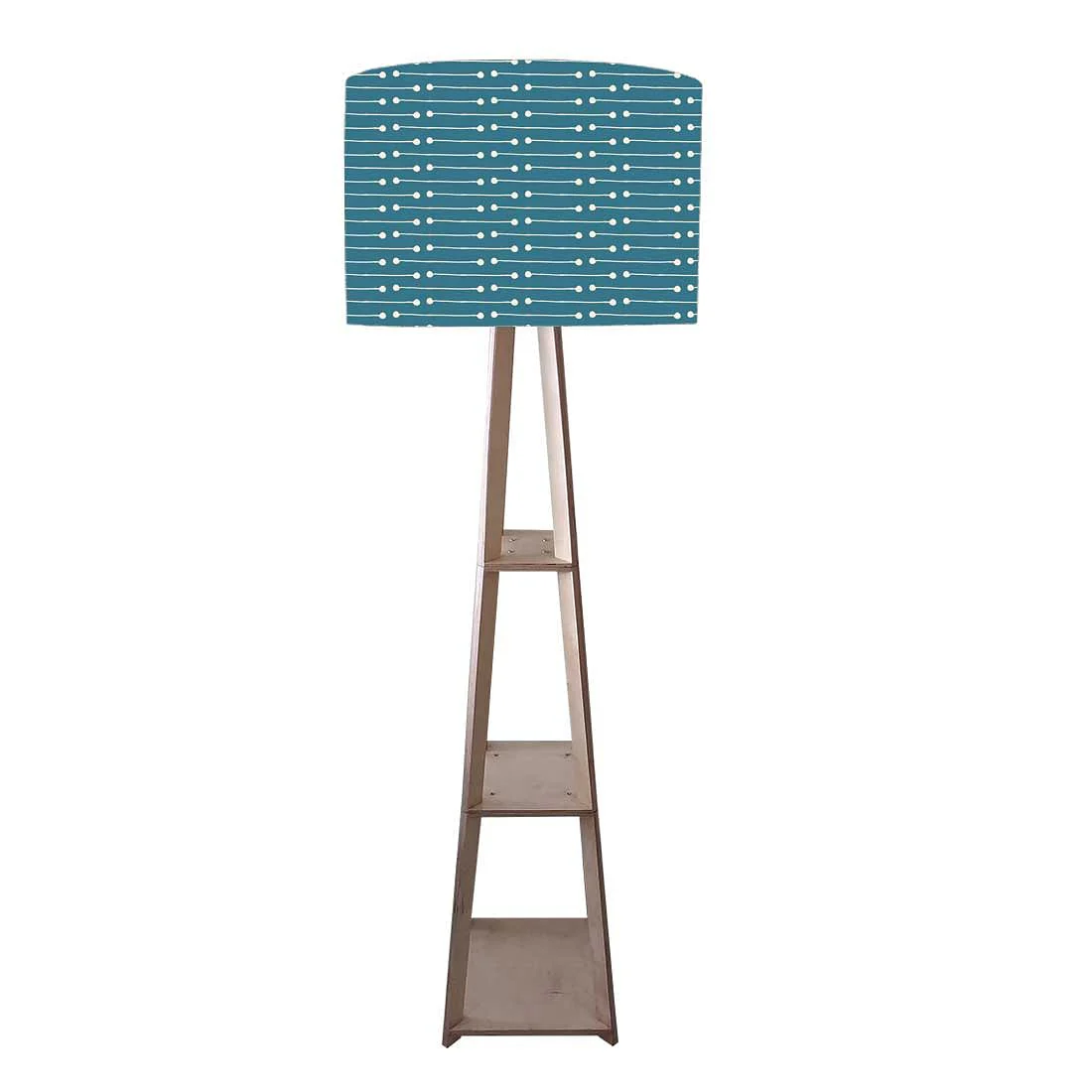 Blue Tall Lamp Wooden Lamp Light for Bedside Room - Image 3