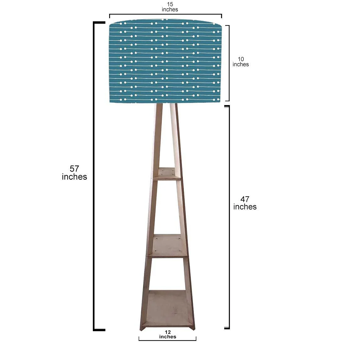 Blue Tall Lamp Wooden Lamp Light for Bedside Room - Image 4