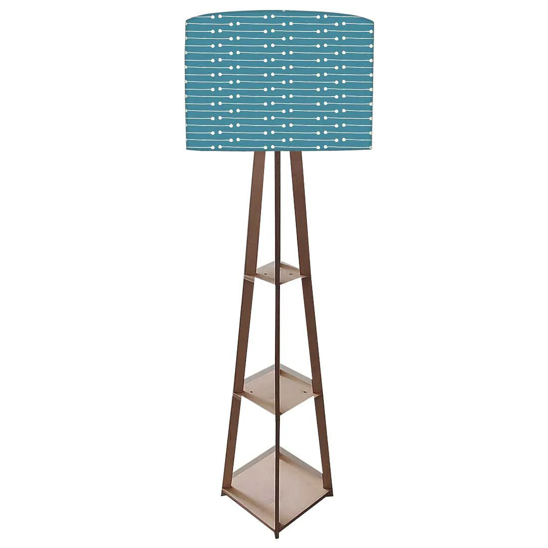 Blue Tall Lamp Wooden Lamp Light for Bedside Room - Image 5