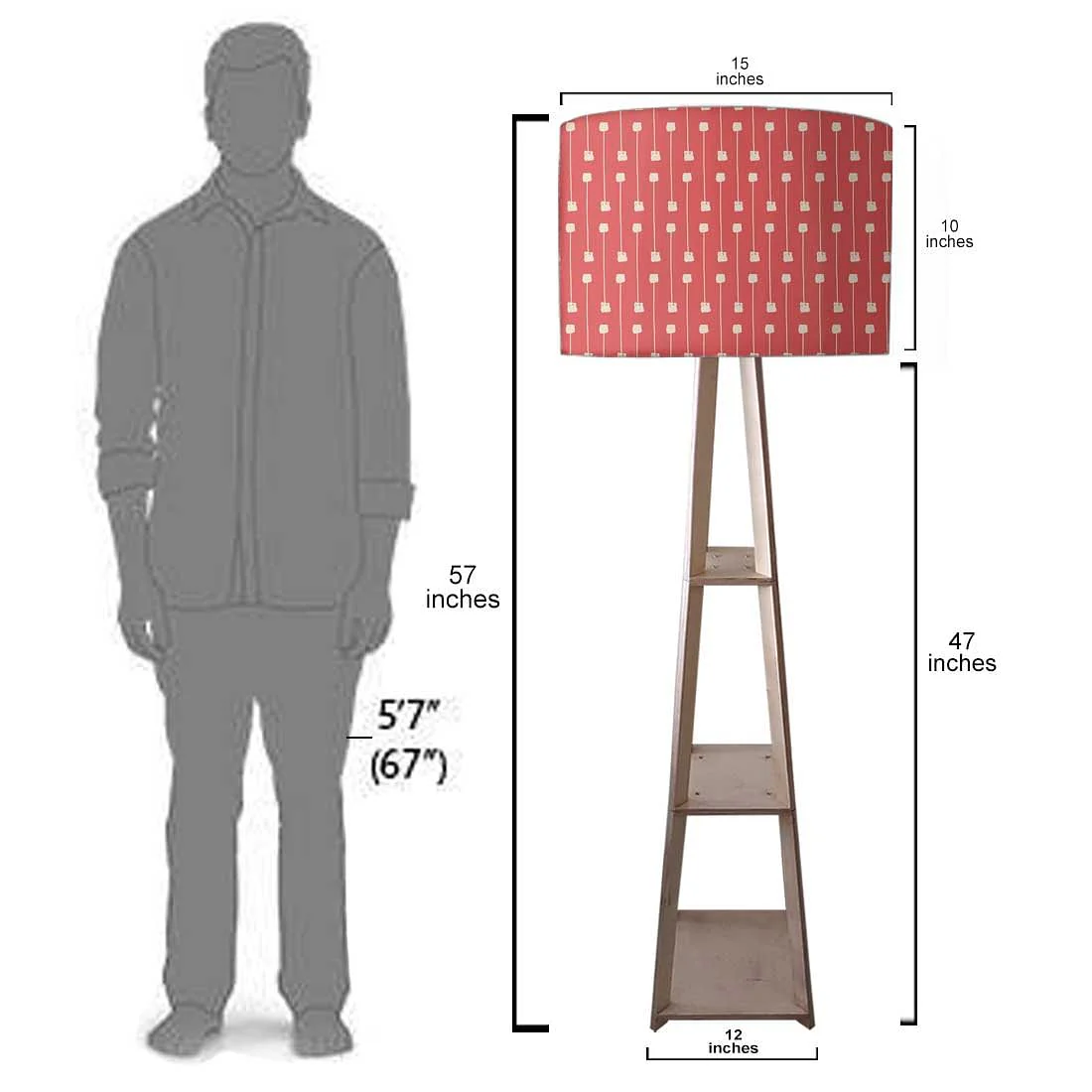 Shelf Tripod Floor Lamp  -   My Mojo Pink - Image 7