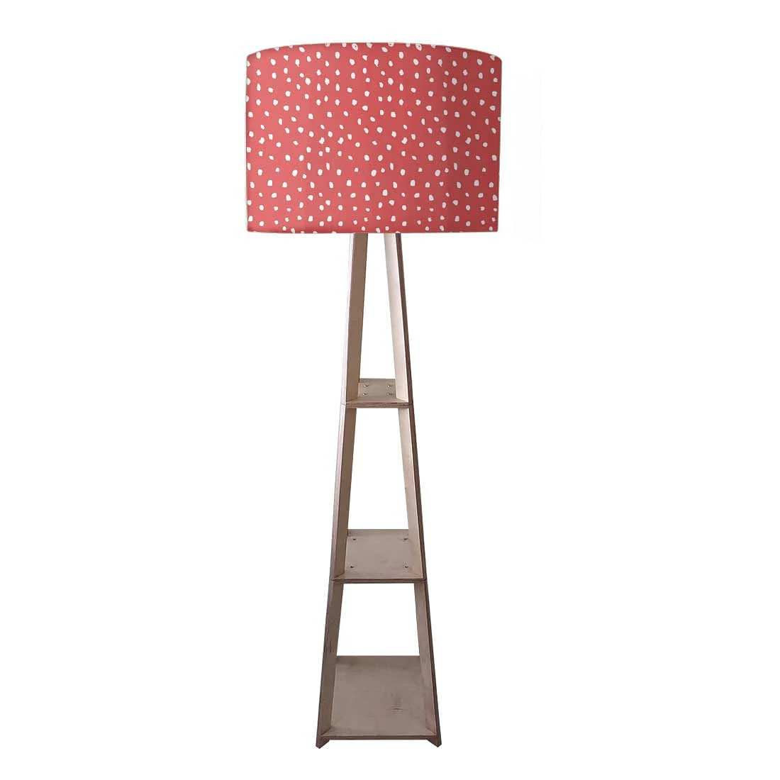 Pink Wooden Tripod Lamp for Living Room