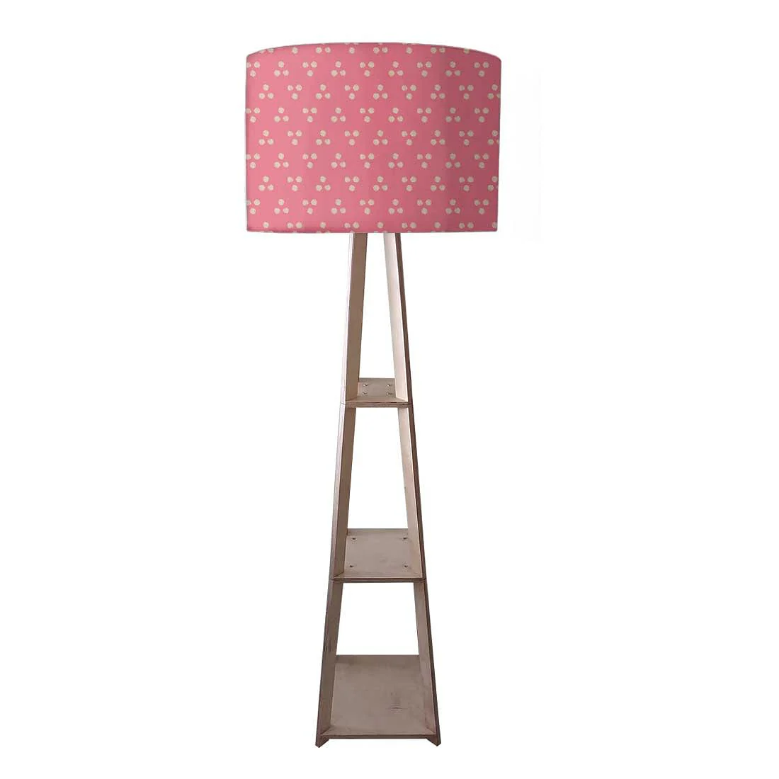 Tripod Wooden Floor Lamps for Bedroom - Pink Dots - Image 3