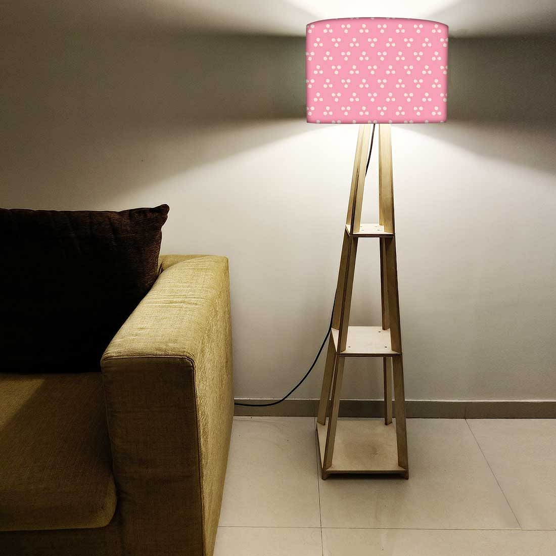 Tripod Wooden Floor Lamps for Bedroom - Pink Dots - Image 6