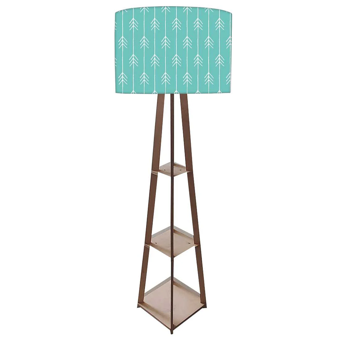 Tall Wooden Standing Lamps - Teal Blue Arrows - Image 4
