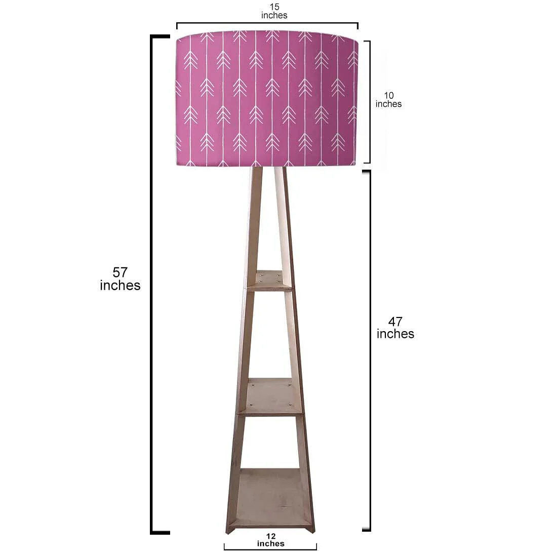 Wooden Corner Lamps with Shelves - Purple Pink Arrows - Image 3