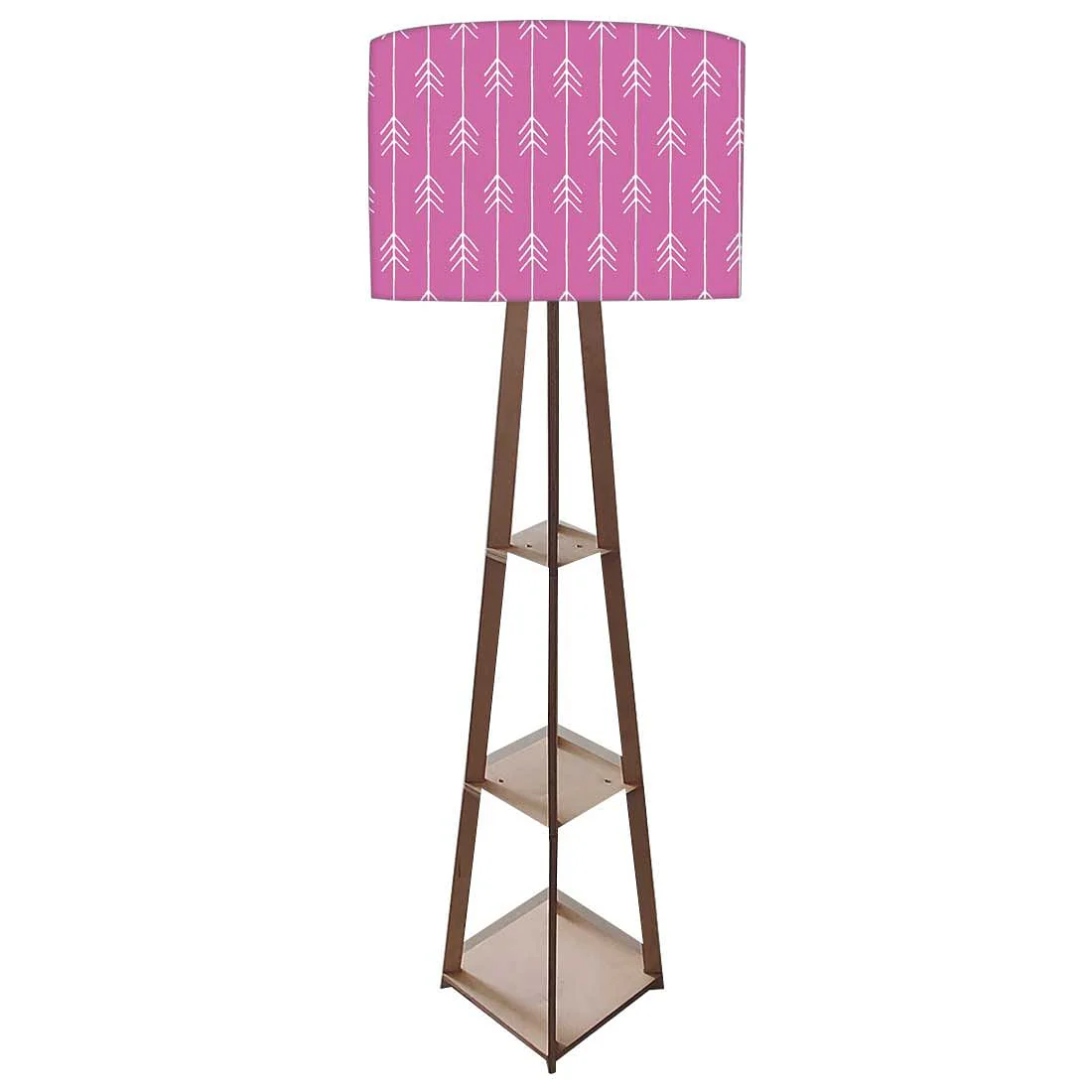 Wooden Corner Lamps with Shelves - Purple Pink Arrows - Image 4