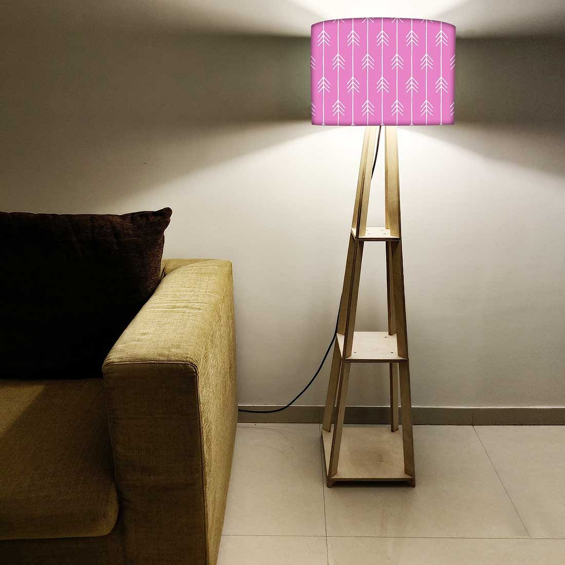 Wooden Corner Lamps with Shelves - Purple Pink Arrows - Image 5