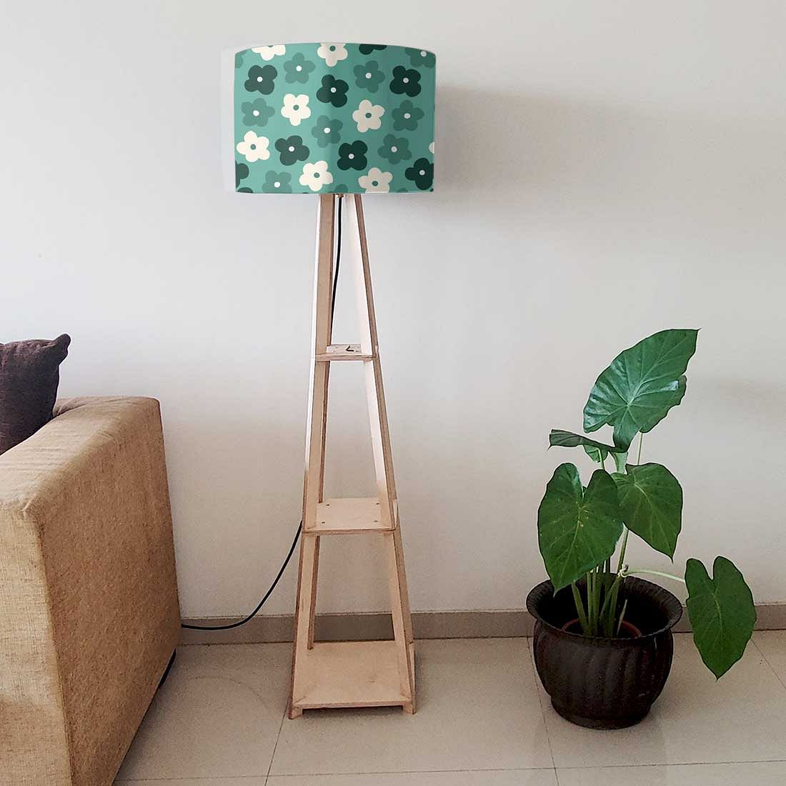 Floor Lamps For Living Room - Teal Flowers - Image 6