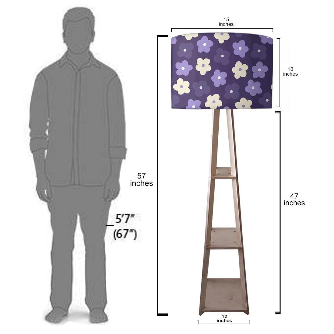 Modern Floor Lamps - Purple Flowers - Image 7
