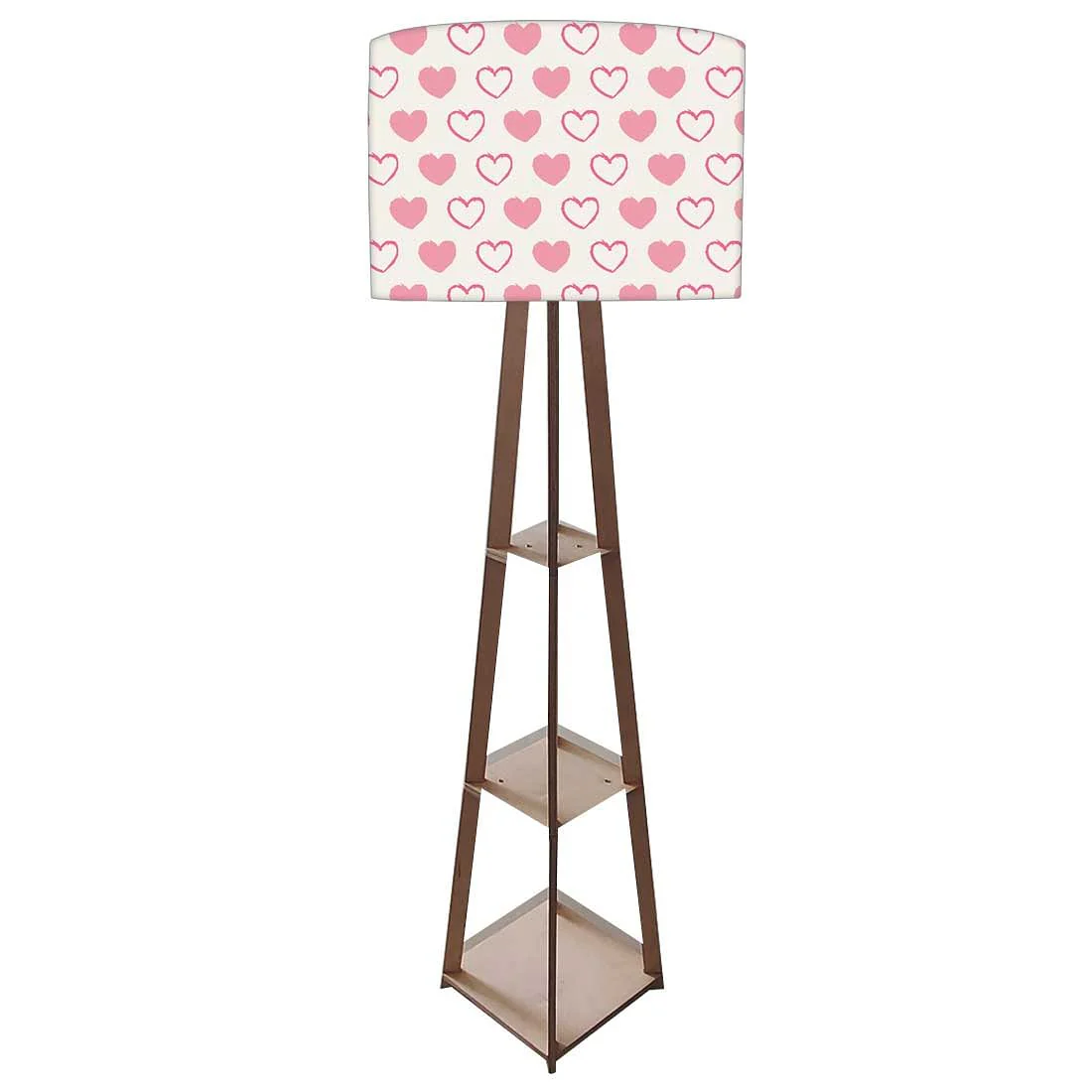Large Wooden Floor Lamp - Pink Hearts - Image 4