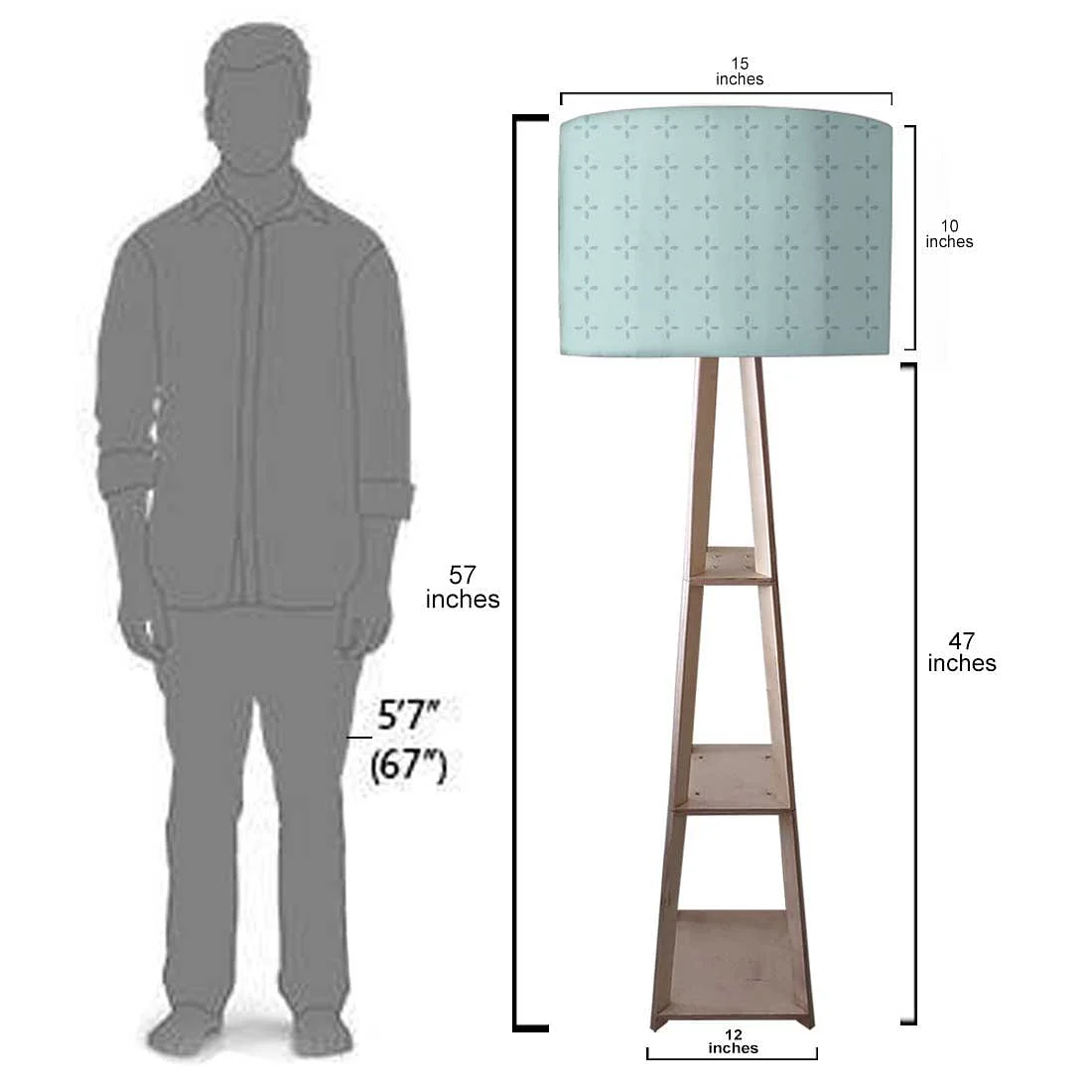 Floor Lamps For Bedroom  -   Grey Designer Pattern - Image 7
