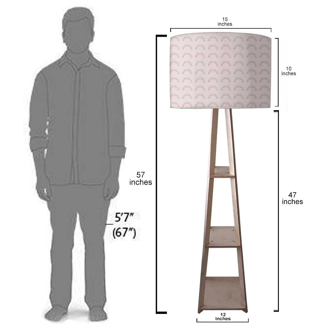 Small Wooden Floor Lamp - Pattern - Image 7