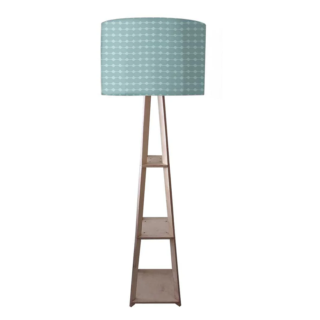 Tall Wooden Standing Lamps - Blue Lines