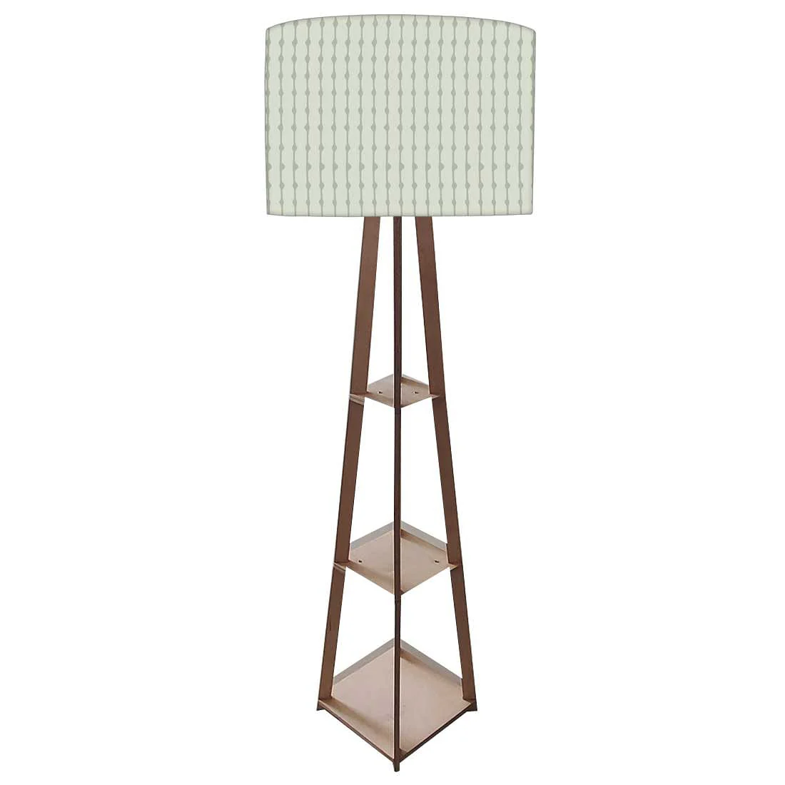 Wooden Corner Lamps with Shelves - Green Lines - Image 4
