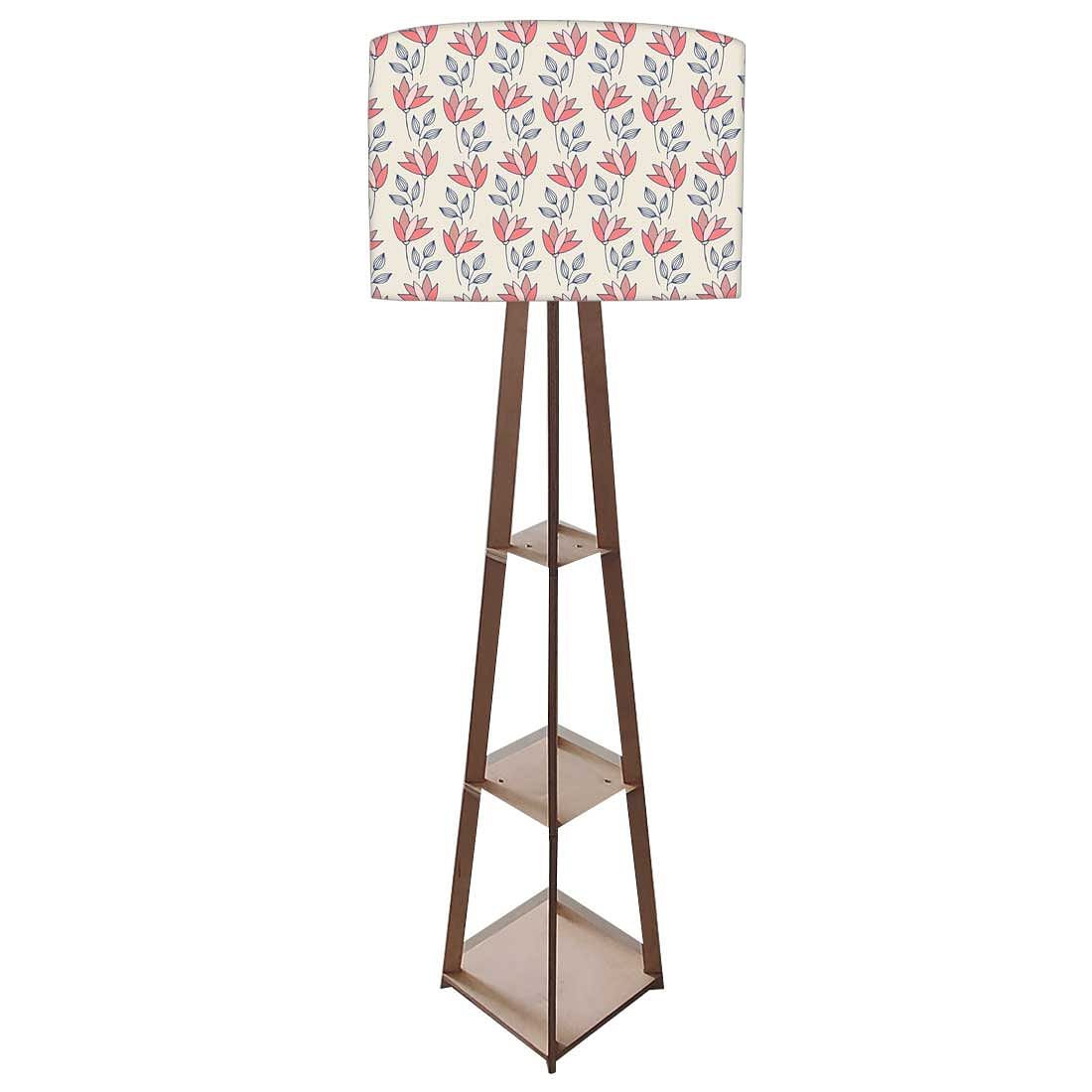 Standing Lamps For Living Room - Red Grey Flowers - Image 4