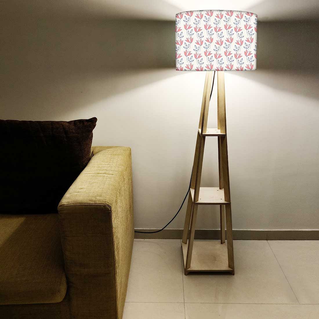 Standing Lamps For Living Room - Red Grey Flowers - Image 5