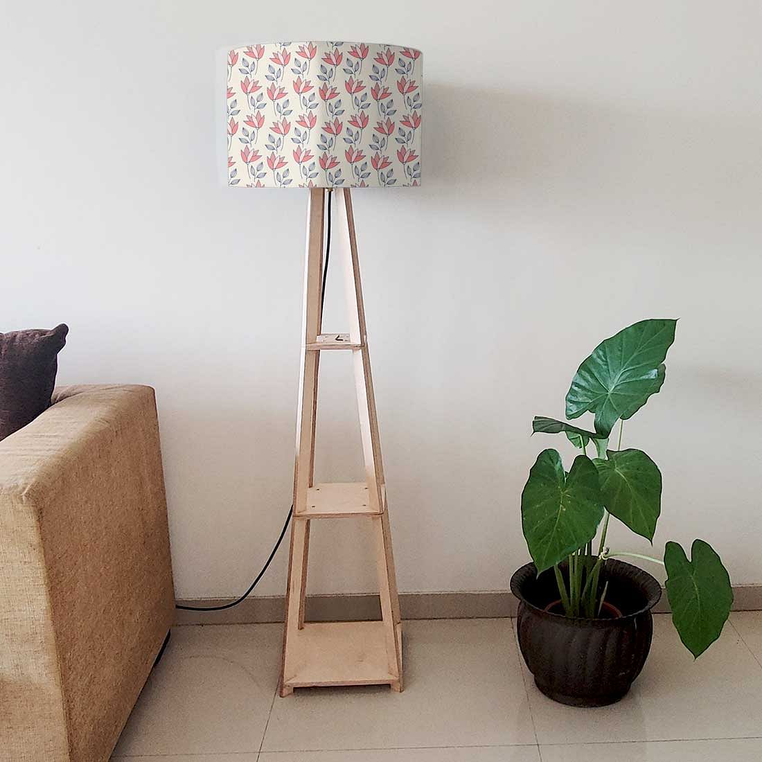 Standing Lamps For Living Room - Red Grey Flowers - Image 6