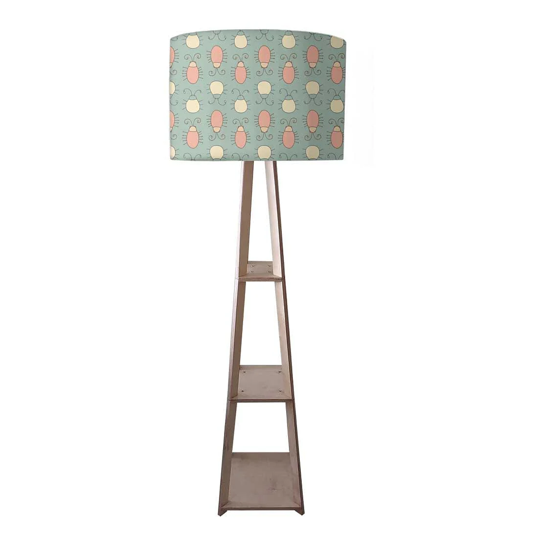 Small Wooden Floor Lamp - Cute Bugs