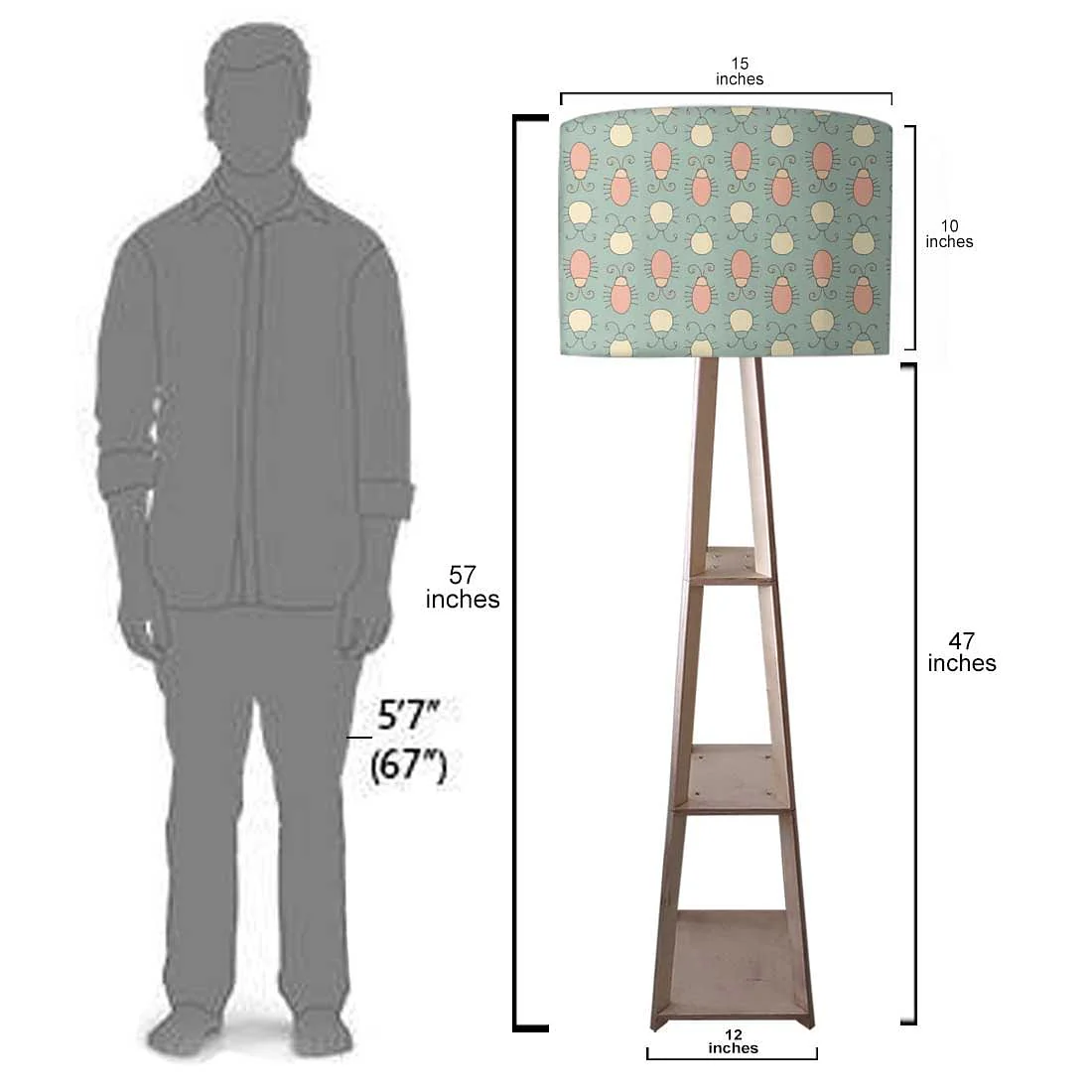 Small Wooden Floor Lamp - Cute Bugs - Image 7