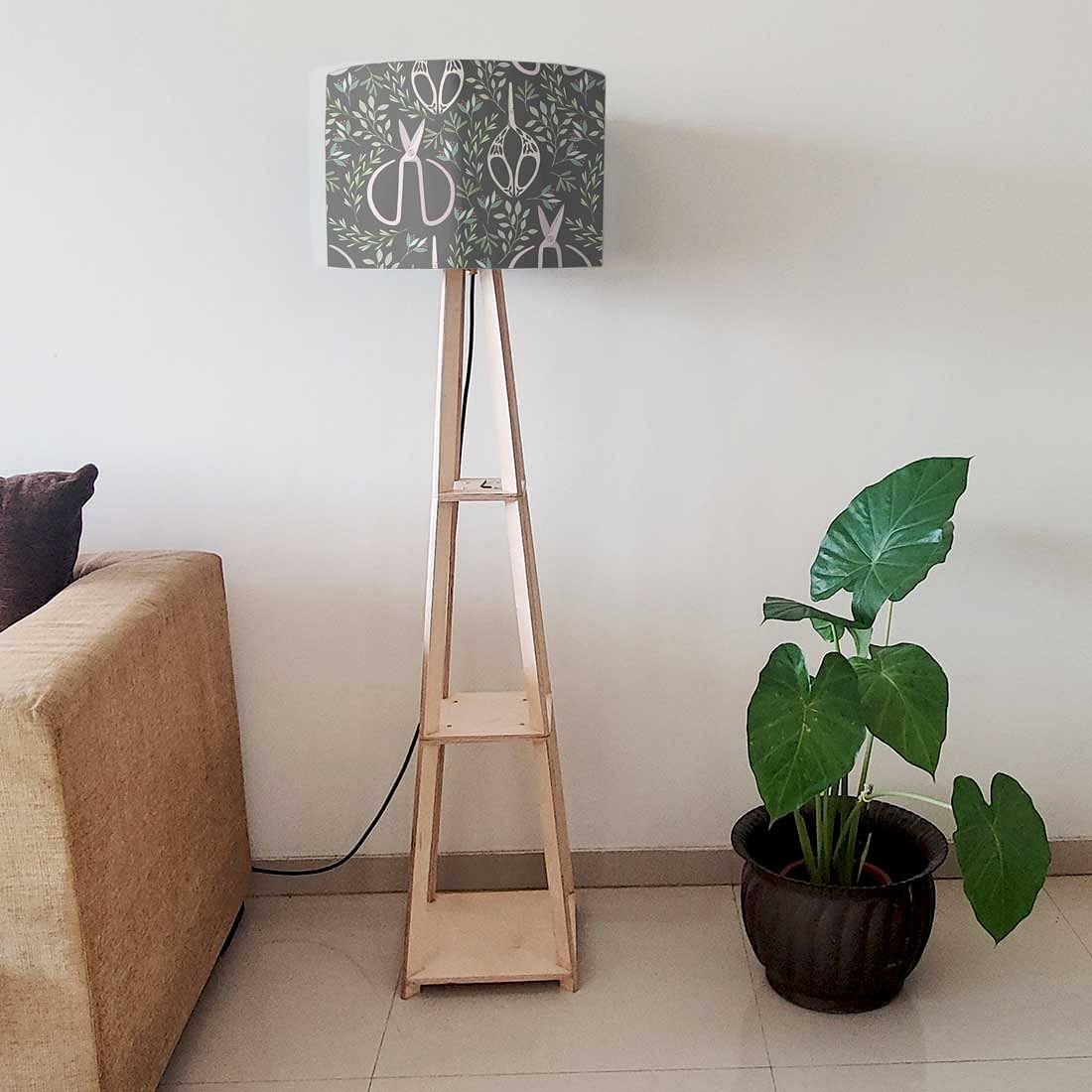 Wooden Corner Lamps with Shelves - Leaves Scissors - Image 6
