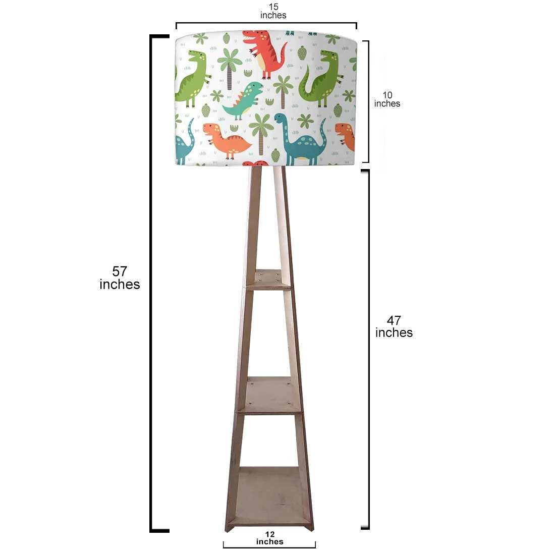 Wooden Tripod Floor Lamp for Kids Bedroom - Dinosaur - Image 4